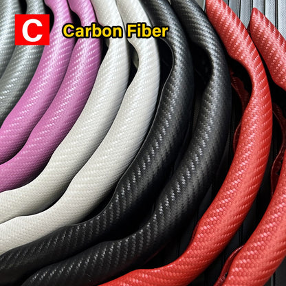 1 par de capas para volante de carro, impulsionador de microfibra, acessórios decorativos internos automotivos, fibra de carbono universal