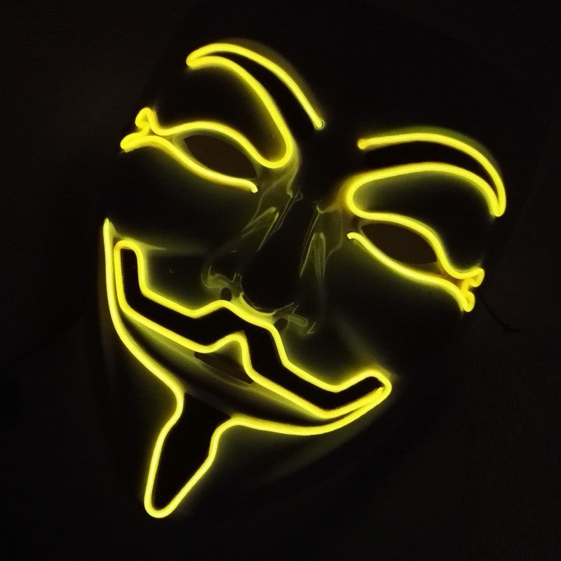 Halloween LED Vendetta Mask Night Club Carnival Party Festival Decoration Cosplay Vendetta Guy Fawkes Mascara Glowing V Mask