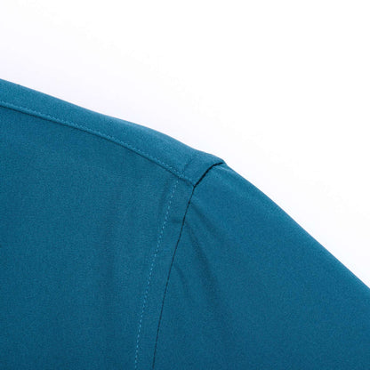 Men's Sleek Stretch Long Sleeve Button Up Shirts with Chest Pocket, Solid Color Formal Business Wrinkle Free Menswear Clothing