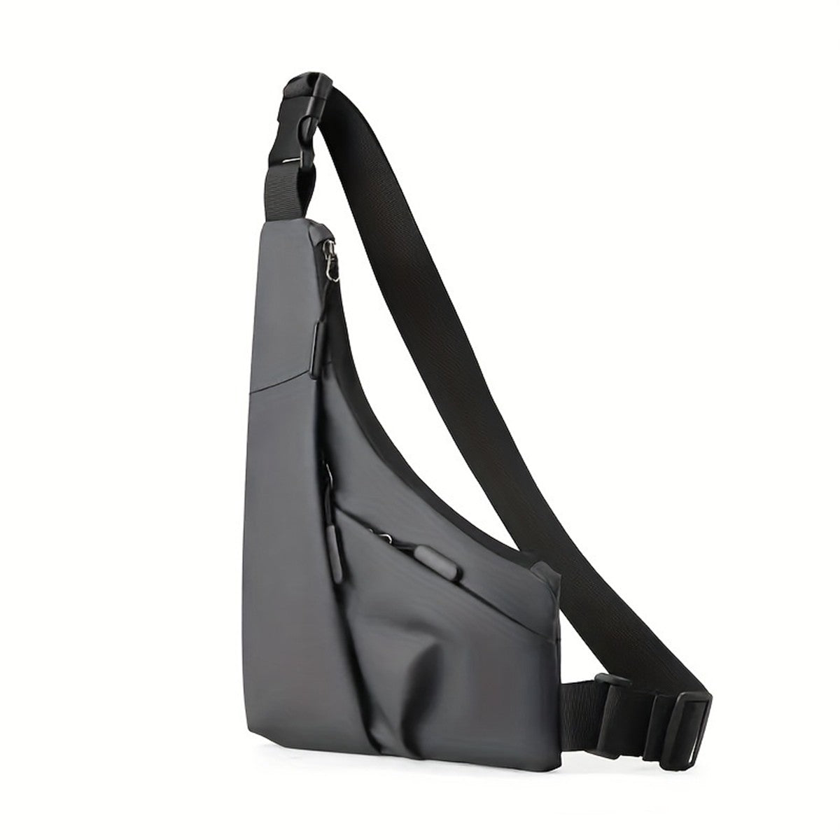 New anti-theft close gun bag triangle bag leisure leather film men's bag left and right crossbody leisure chest bag