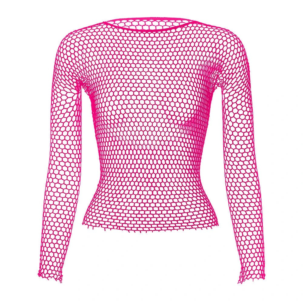 Fashion Hollow Out Basic T Shirts Mens Women Sexy Hollow Out See Through Mesh T-shirt Party Spring Vintage Slim Fit Elastic Tees