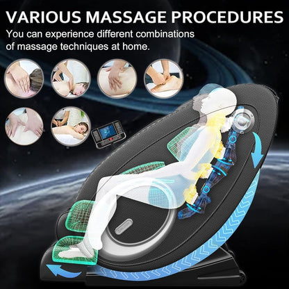 Massage Chair Full Body, Zero Gravity Massage Chair with 8 Fix Rollers, Foot Massage, Heating, Auto Modes, Full Body Airbag, Tou