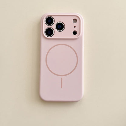 Capa de Silicone Magnética de Carregamento Sem Fio MagSafe de Cor Sólida para iPhone 17 Pro Max/17/17 Pro Capa Traseira Protetora