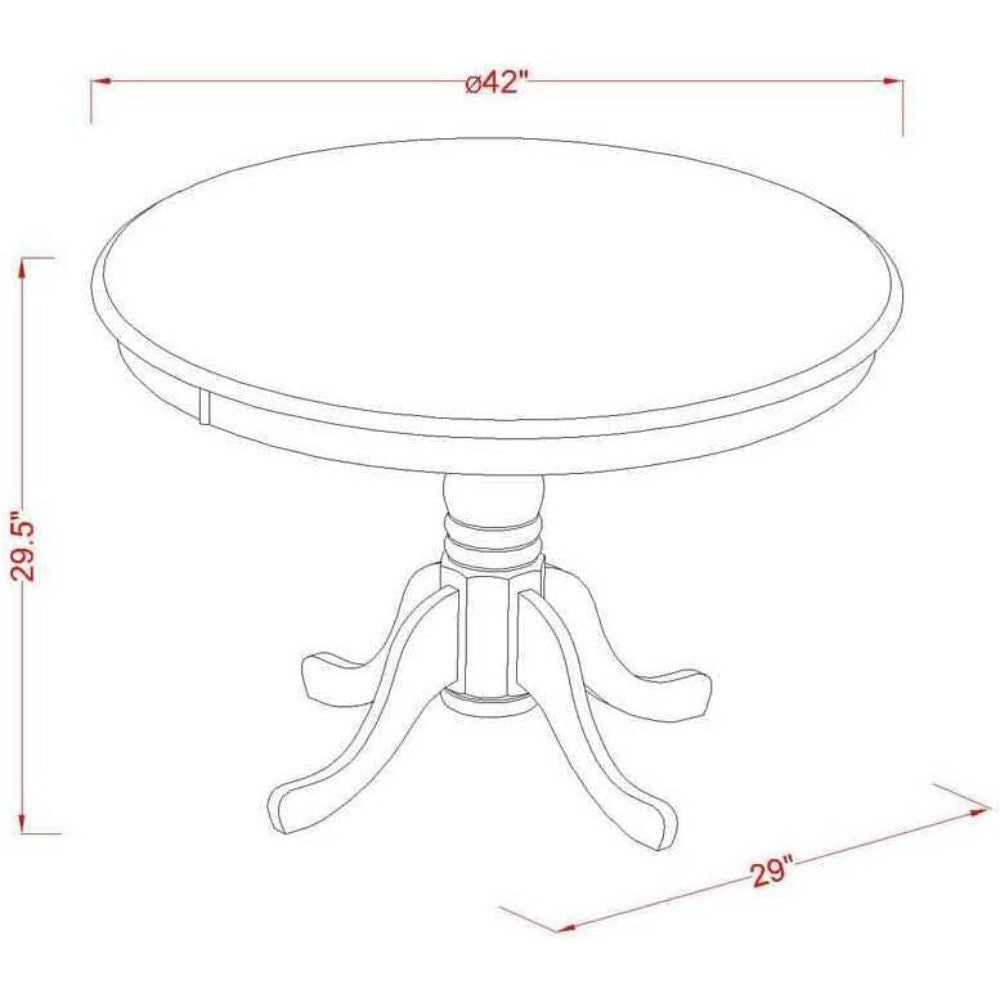 Antique Round Dining Table Made Of Sturdy Wood, Round Table Top With Clean Finish, Ideal