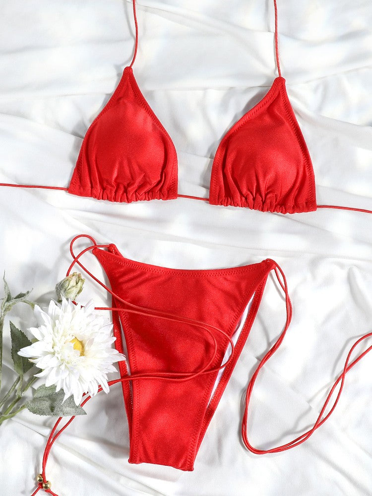 Rinabe Blue Two-Piece Suit Women's Swimsuit Push Up Solid Bikini Set Beachwear Low Waist Bathing Suits Female Swim Suits