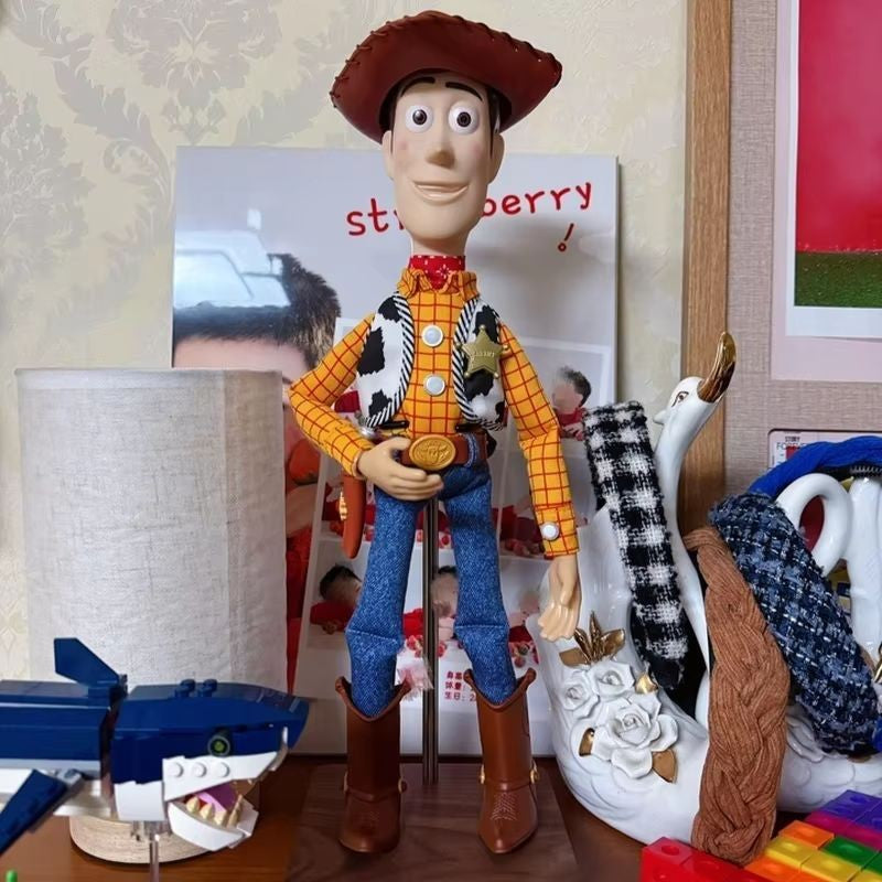Boneco Interativo Articulado Hot Disney Toy Story 20º Aniversário Woody Cowboy Jessie Anime Que Puxa Cordas para Falar Modelo Infantil Brinquedo