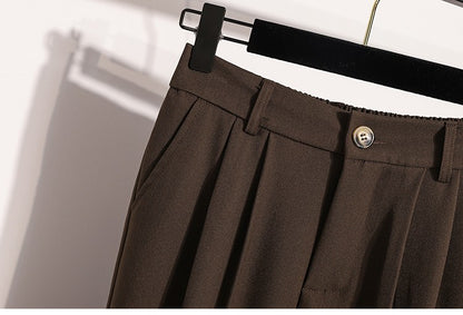 Plus Size Pants Woman 2025 Autumn Winter New Arrival High Waist Suit Pants High Quality Korean Style Straight Trousers