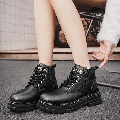 Luxury Brand Men's Lace-Up Shoes Winter Classic Mens High Top Boots Man Korean Version Casual Shoes Male Leather Fashion Boots