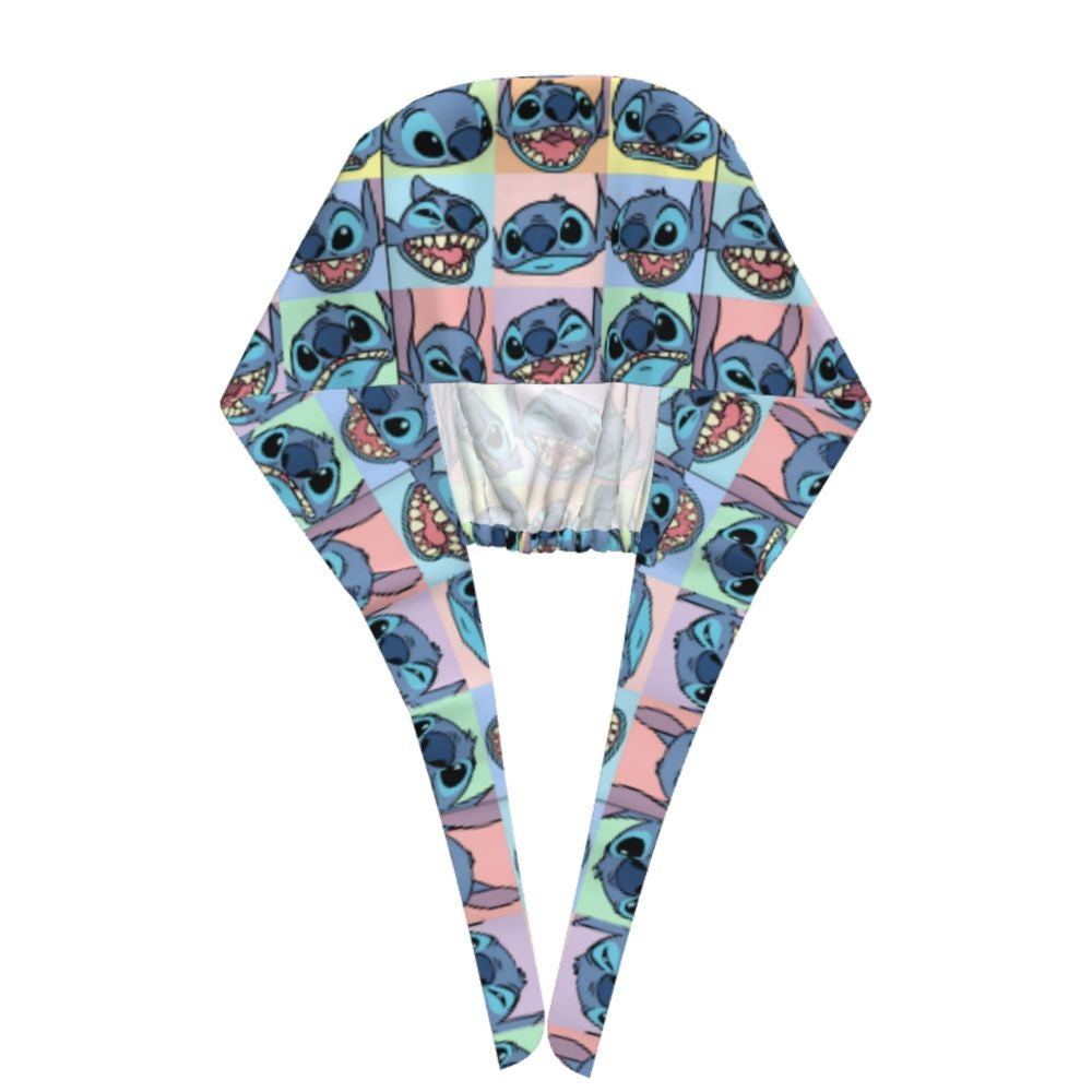 Custom Retro Cartoon Cleaning Working Cap Comfortable  Stitch Ohana Scrub Cap Surgicals Hat Nurse Scrubs Hat For Dentist