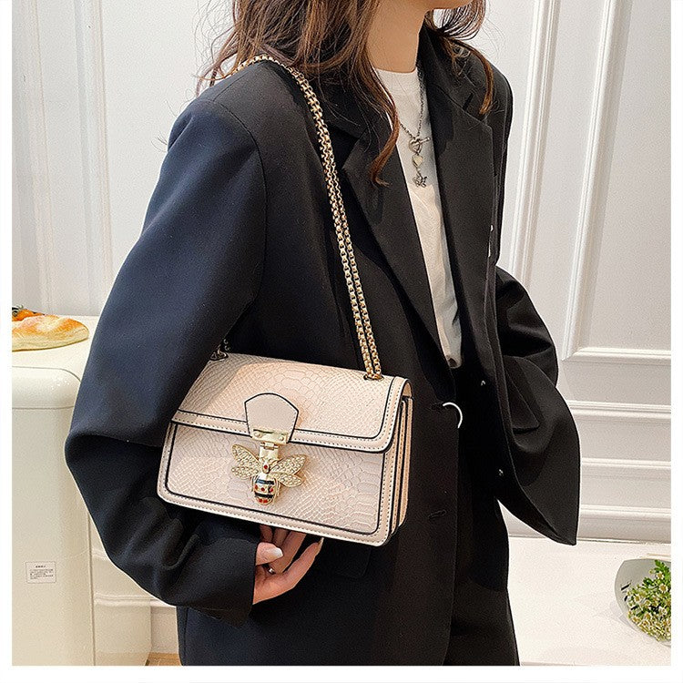 Luxury Handbags for Women Crossbody Bags Bee Lock Tote Casual Flap Purses Crocodile Print Leather Handbag Ladies Shoulder Bags