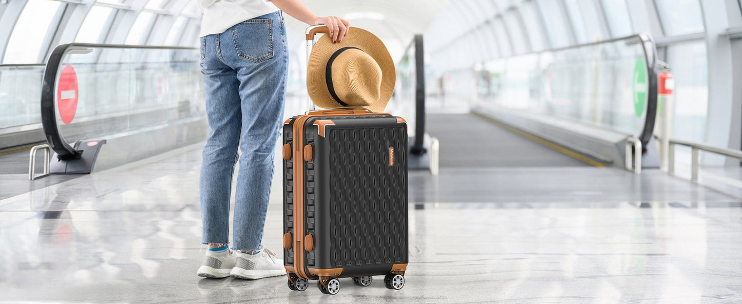 Melalenia Luggage Sets 7 Piece Hard Shell Carry on Suitcase with Spinner Wheels and TSA Lock, Lightweight Travel Duffel Bag