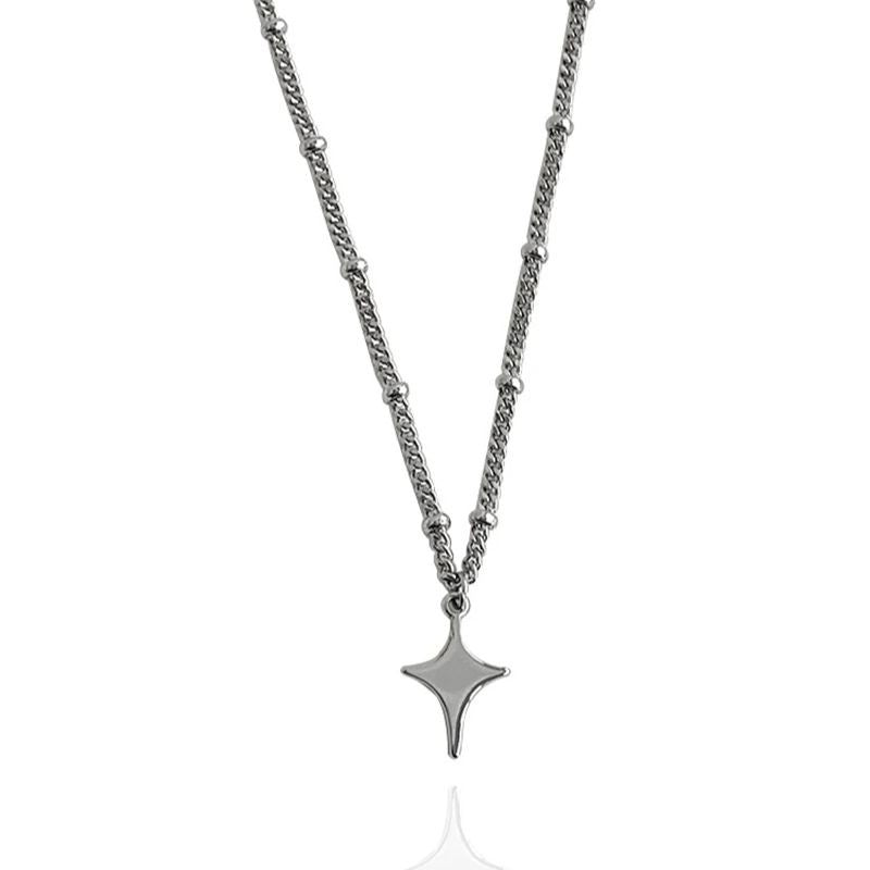 Colar Gargantilha Simples da Moda com Pingente de Estrela Vazada Acessórios de Joias para o Pescoço Colar de Corrente para Festa da Moda Masculina Feminina