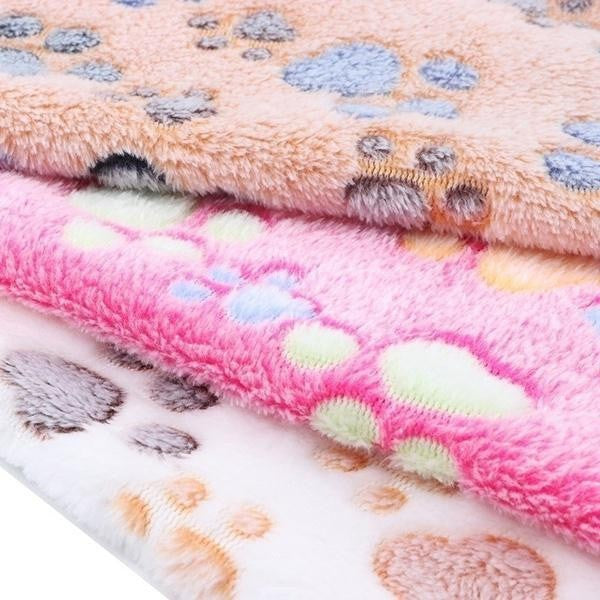 Cobertores para cães Gatos Cobertor de estimação de lã macia e fofa Quente Design de estampa fofa Patinha de cachorro gatinho Pequeno