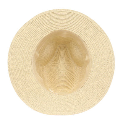 Summer Straw Sun Hat Panama Hats Grass Knitted Gift Hat Breathable Leisure Jazz Hat European American Style Straw Hat Beach Caps