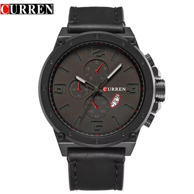 CURREN 8124,8208,8192,8230 Factory Watch Men Calendar Sport Military Male Clock Brand Luxury Origianl PU Leather Band Wristwatch