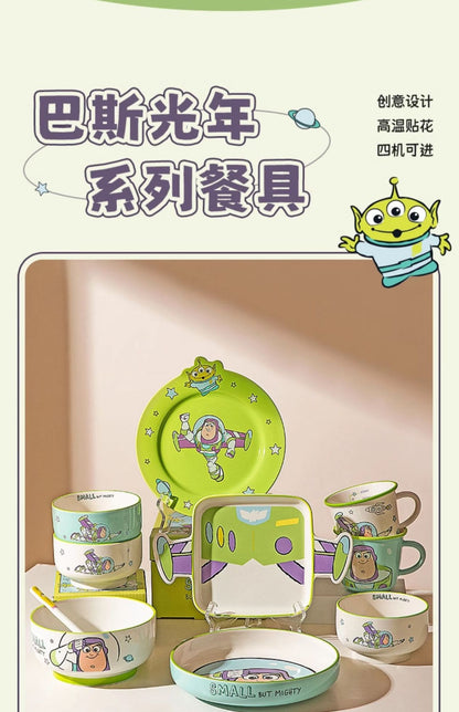 Disney Toy Story Buzz Lightyear Desenho Louça Utensílios Domésticos Pratos Infantis Tigelas de Iogurte Prato de Café da Manhã Presentes de Aniversário