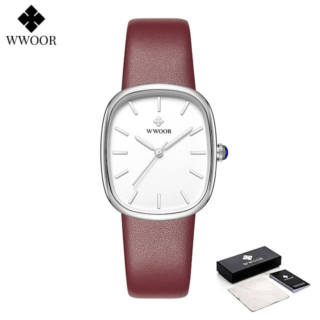 WWOOR New Reloj Fashion Women's Bracelet Watch Luxury Brand Elegant Dress Quartz Clock Waterproof Top Ladies Wristwatch Gift Box