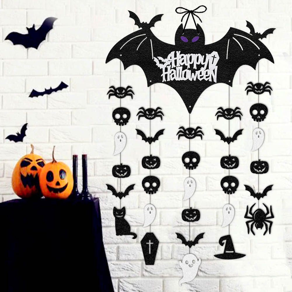 Halloween decoration pumpkin bat hanging decoration haunted house party decoration Halloween door hanging decoration