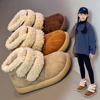 Thick Warm Plush Boots For Children 2025 New Designers Teenager Kid's Padded Boots Outdoor Hiking Boy's Girl's Snow Boots