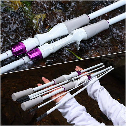 Vara de Pesca Sougayilang Casting/Spinning 2 Seções 1.8m Ultralight Carbono Cabo EVA para Várias Águas