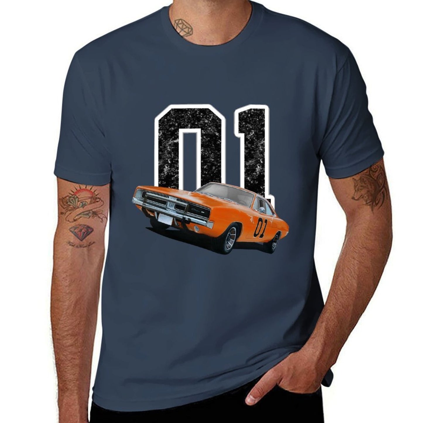 General Lee T-Shirt black cotton t-shirt plain for man package man t shirt heavy cotton T-Shirt