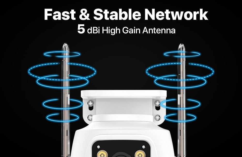 Dual Lens 360º Wifi Camera IP66 Security Protection 8MP 4K Wireless Outdoor Human Detection ICSEE Video Surveillance PTZ Camera