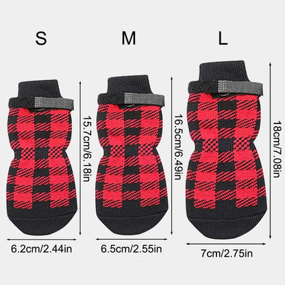 Conjunto de 4 Peças de Meias para Pets, Capa de Pata para Cães e Gatos, Meias Antiderrapantes e Impermeáveis para Uso Externo, Sapatos para Cães Grandes e Pequenos
