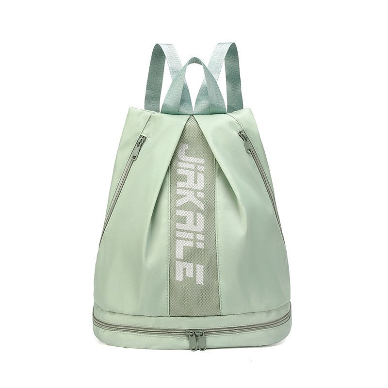 Mochila esportiva, bolsa de viagem leve, compartimento independente para sapatos, múltiplos zíperes, grande capacidade de armazenamento, com estampa de letras