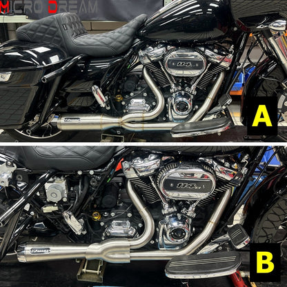 2 into 1 Motorcycle Engine System Pipe Slip on Exhaust Mufflers For Harley Street Glide ST FLHXST EFI FLHX Special FLHXS 2017-25