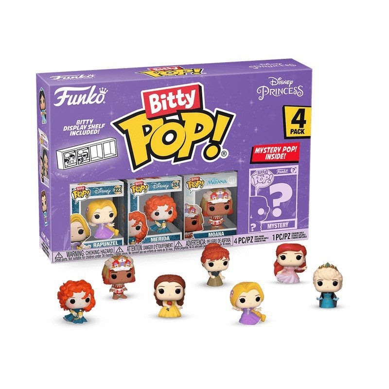 Funko Bitty Pop Disney Cinderella Snow White Princess Blind Box 4 Pack Mini Action Figure Collect Limited Model Toys Girl Gifts