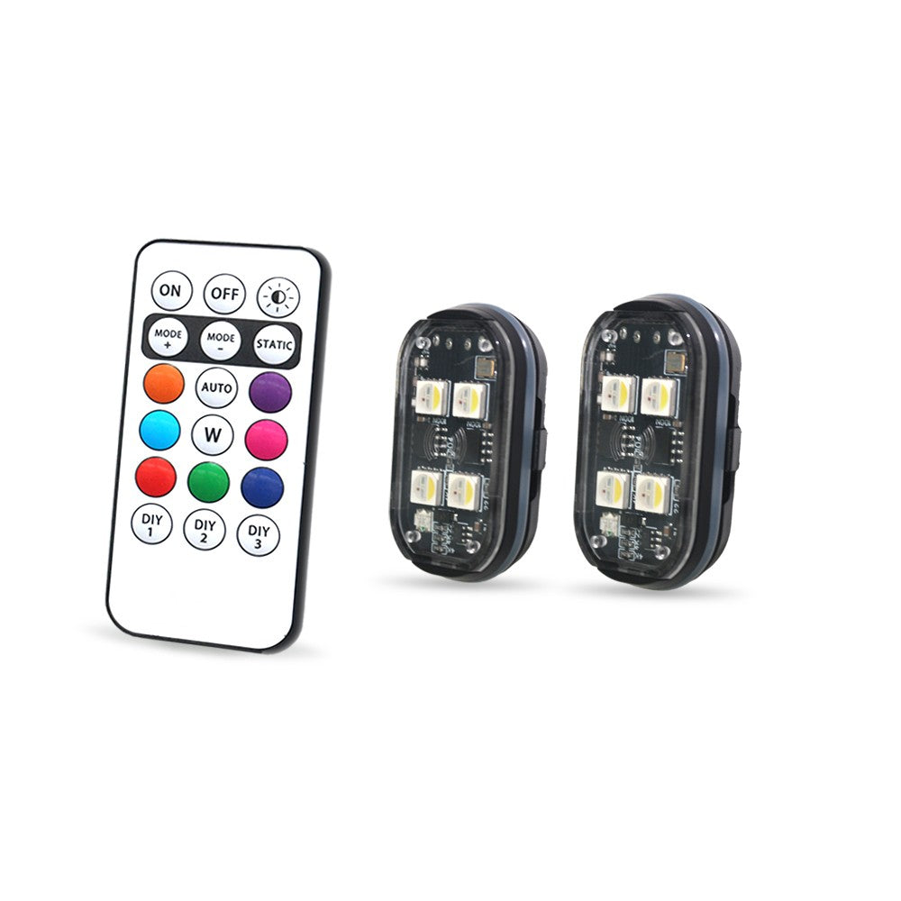 Wireless LED Strobe Light with Remote Control, USB Rechargeable Anti-collision Warning Light, High Brightness Wireless Aircraft