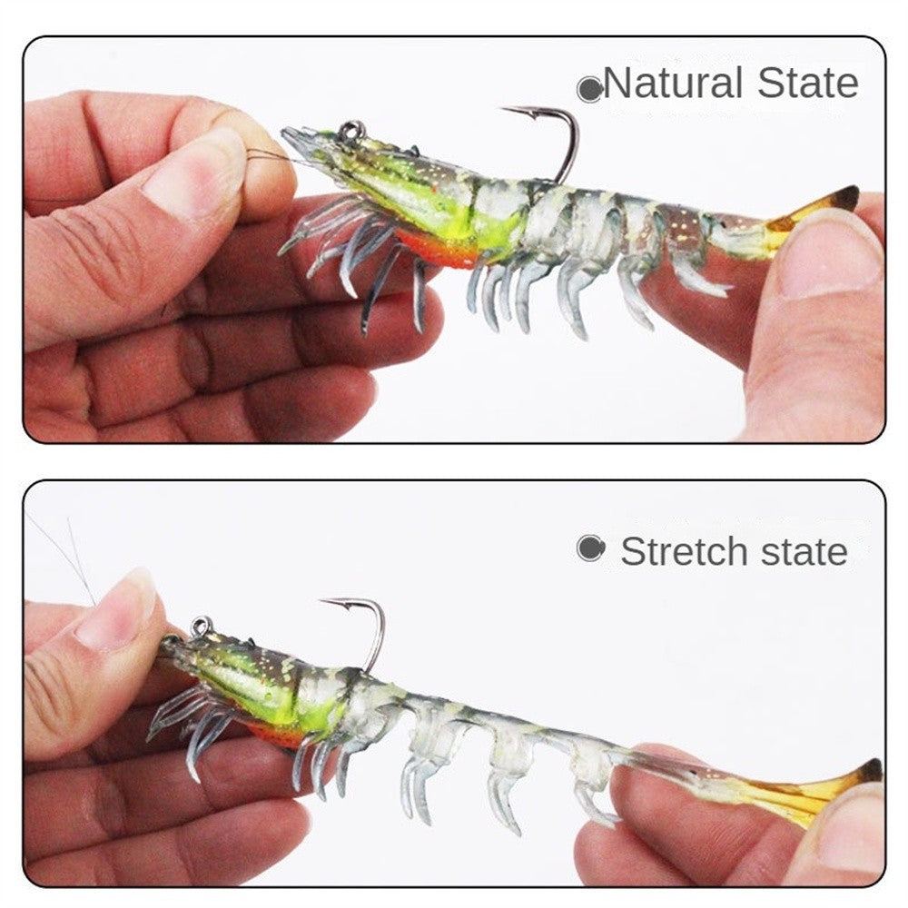 Iscas de Camarão Artificiais Macias e Realistas 9cm 12g, Jigs Luminosos para Pesca de Jigging, Iscas Artificiais para Pesca no Mar, para Peixe Vermelho, Robalo, Camarão, 1 UNID.