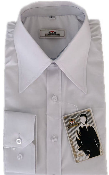 Men's shirt design retro trendy brand long pointed shirt - men's authentic retro appearance custom shirt