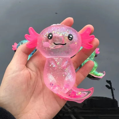 Glitter Salamander Maltose Fidgets Toys Squishy Malt Sugar Stretchy Axolotl Fun Squeeze Birthday Supplies Anti-Anxiety Gifts