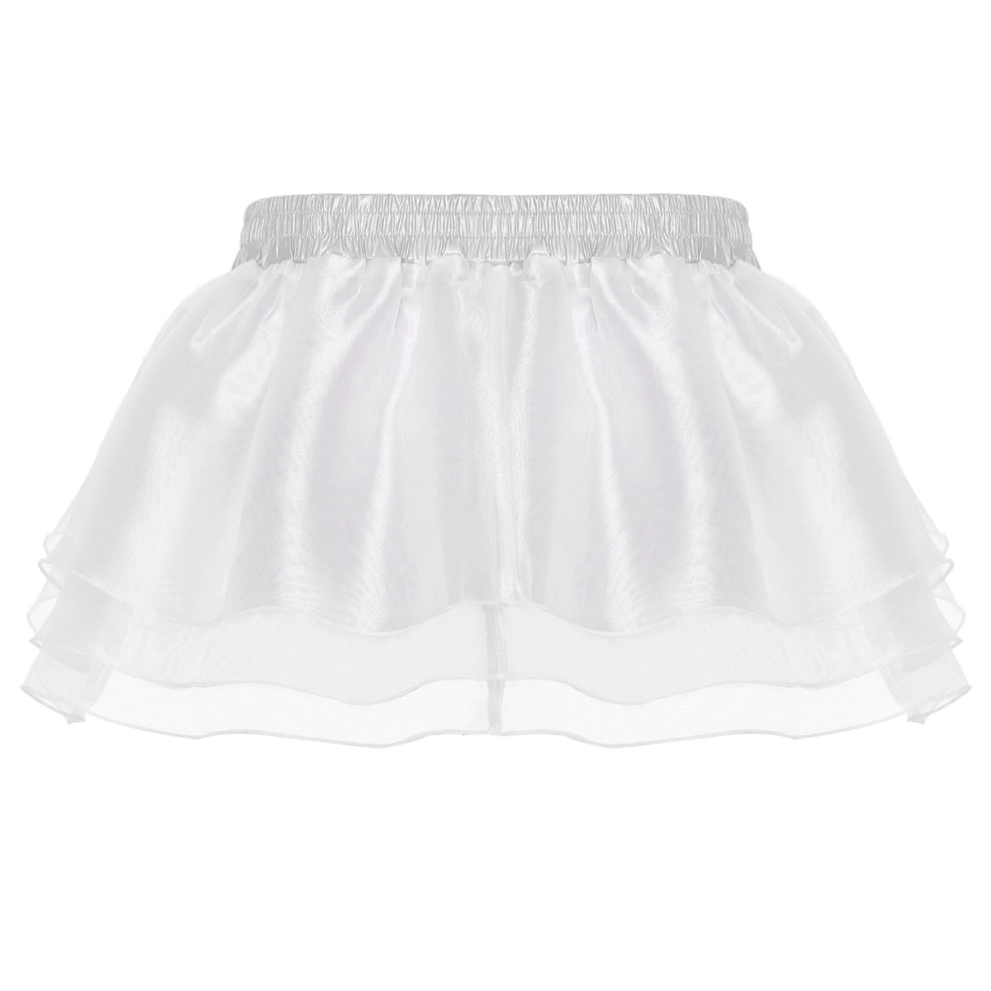 Womens Tiered A-line Pleated Short Skirt Shiny Glitter Skirt for Rave Festival Pole Dance Bar Party Skirt Night Club Costume