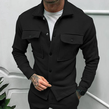 2024 Cross Border Amazon Winter New Men's Fleece Jacket Fashion Casual Jacket