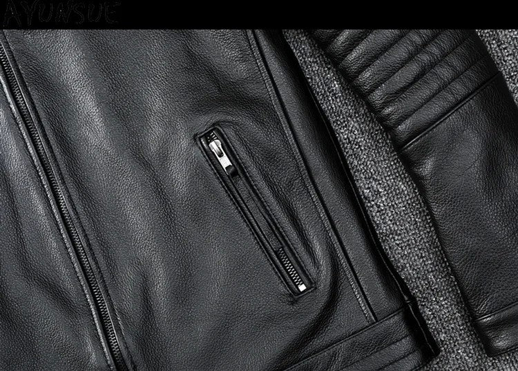 Mens Leather Jacket Autumn Men Clothing Handsome Motorcycle Jackets Two Colors Short Coats Kurtka M?ska Skórzana Slim