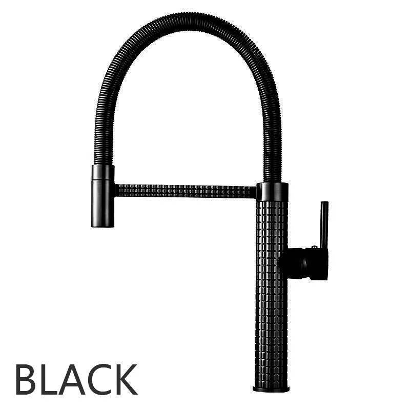 Gold Brass Faucet For Kitchen Sink Rotatable Drop Down Spring Hot And Cold Water Mixers Tap Accessories