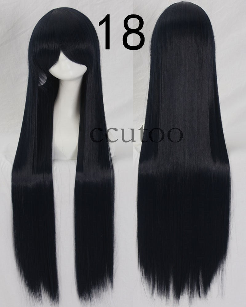 ccutoo 100cm Peruca de Cosplay Reta Sintética de Cabelo Longo de Alta Temperatura 82 Cores Disponíveis