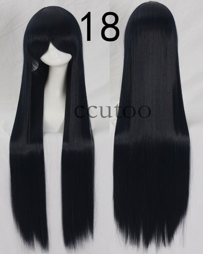 ccutoo 100cm Peruca de Cosplay Reta Sintética de Cabelo Longo de Alta Temperatura 82 Cores Disponíveis