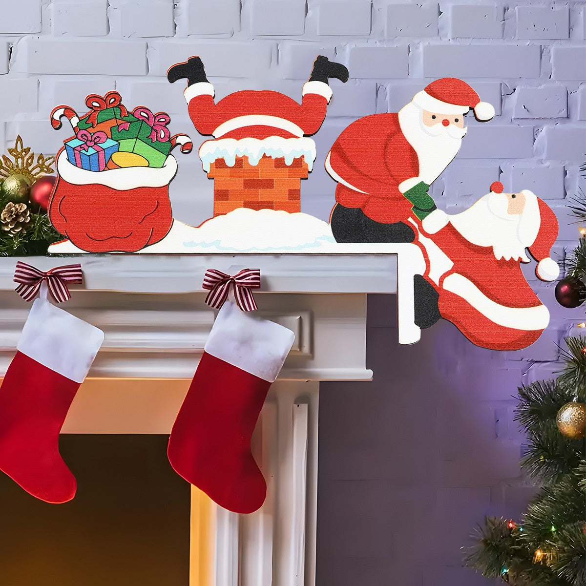 Christmas Gingerbread Man Wooden Door Frame Decoration Merry Christmas Decor for Home 2025 Navidad Xmas Ornament New Year 2026