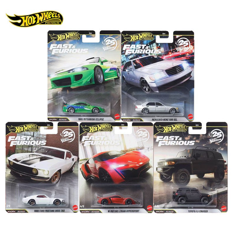 New Fast & Furious 25th Anniversary Diecast Vehicle Model Set 1:64 Scale Classic Cars Incl. Mitsubishi Mercedes Mustang - Toy