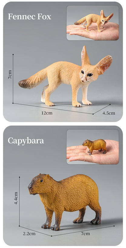 Conjunto de Brinquedos Montessori de Animais Selvagens - Leão Elefante Antílope Miniaturas de Animais Figuras de Ação Zoológico Presente Educacional para Crianças