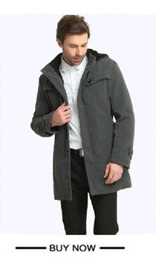 winter jackets men thicken woolen coat long outwear male warm overcoats fur wool & blends mens clothing l-4xl #18168 Holyrising