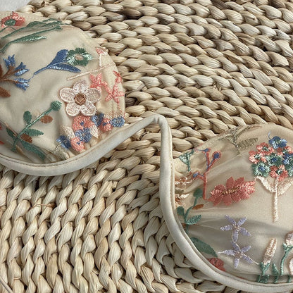 DEBAIOR 2025 Women Bikini Set Floral Embroidery Lingerie Set Women Sheer 2-Piece Boho Bra + Panty Underwear Set Intimates