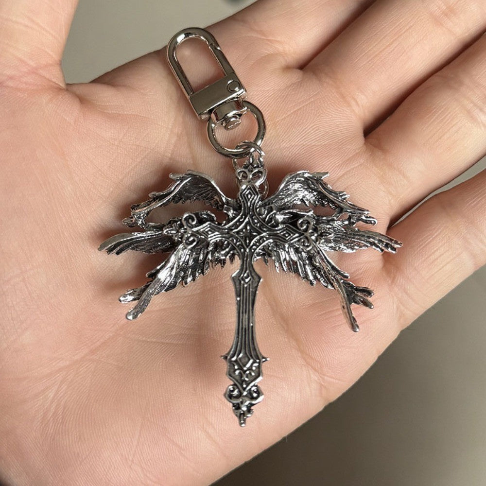 Colar com Pingente de Cruz de Asas de Jesus Gótico Retrô, Joia para Homens e Mulheres, Grande, Vintage, Punk Escuro, Amuleto Religioso, Presentes