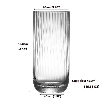 Copo Alto Criativo de Vidro Cristal Sem Chumbo Copo Collins para Bar para Água, Suco, Cerveja e Coquetel