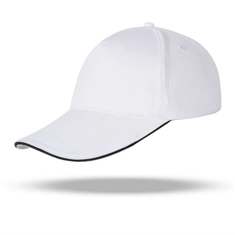 Boné de algodão casual tipo boné de bico de pato, boné de beisebol, viseira de sol, logotipo bordado personalizado