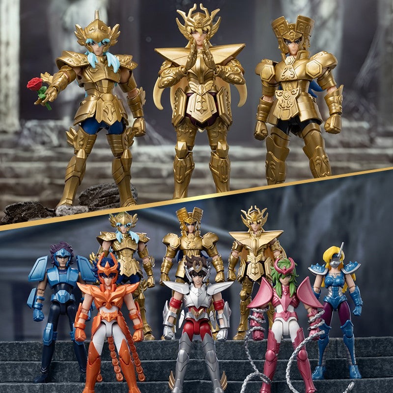 BLOKEES Gold Saints Stars Series Wave1- 4 Blind Box | Saint Seiya Licensed Action Figure Set for Anime Collection & Gift