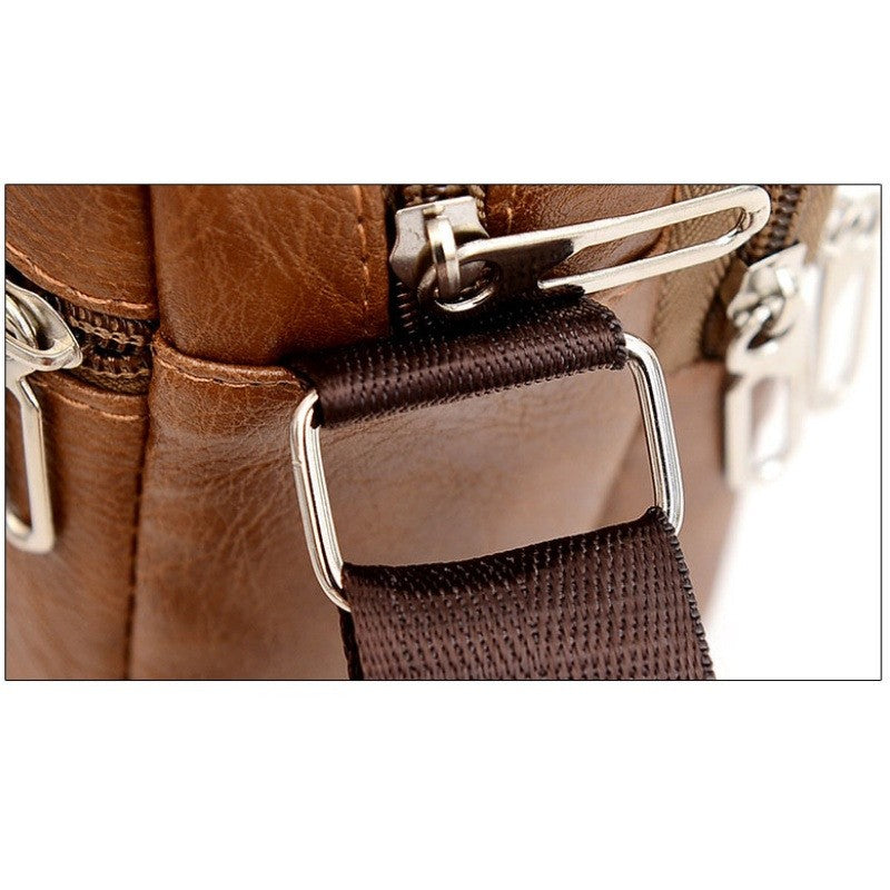 Men's PU Leather Crossbody Shoulder Bags High quality Tote Fashion Business Man Messenger Bag  Leather Bags fanny pack